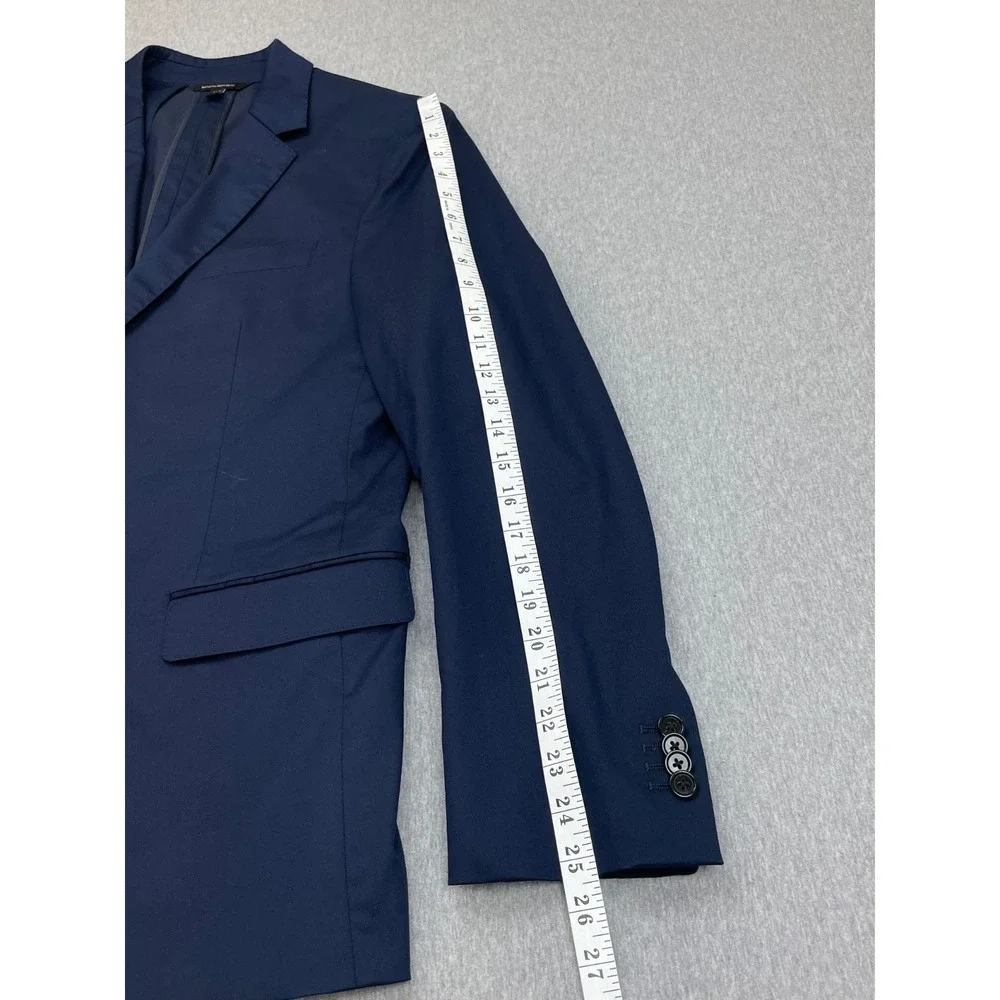 Banana Republic Blazer Mens 42R Navy Blue Cotton Blend Stretch Slim Fit 2-Button
